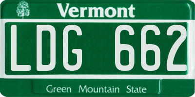 VT license plate LDG662