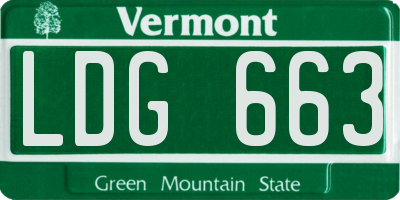 VT license plate LDG663