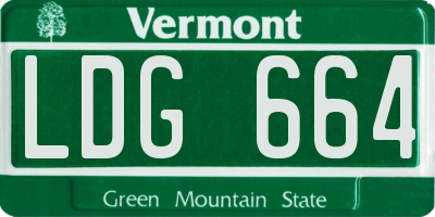 VT license plate LDG664