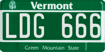VT license plate LDG666
