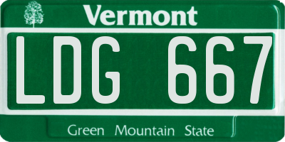 VT license plate LDG667