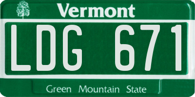 VT license plate LDG671