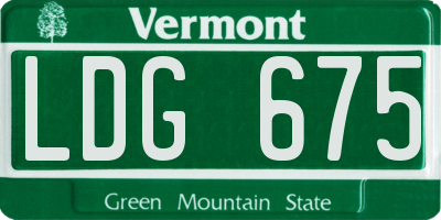 VT license plate LDG675