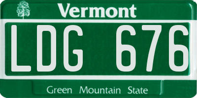 VT license plate LDG676