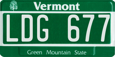 VT license plate LDG677