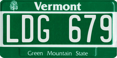 VT license plate LDG679