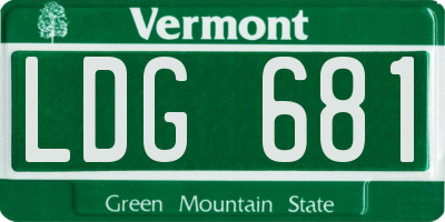 VT license plate LDG681