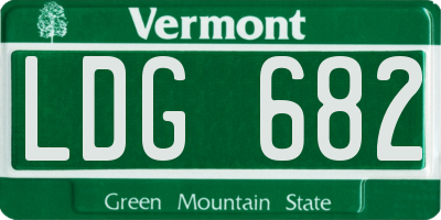 VT license plate LDG682