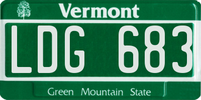 VT license plate LDG683