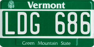 VT license plate LDG686