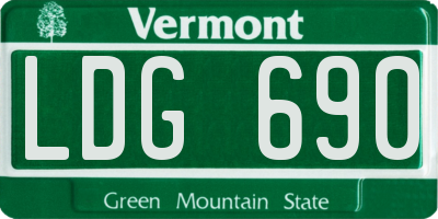 VT license plate LDG690