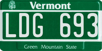 VT license plate LDG693