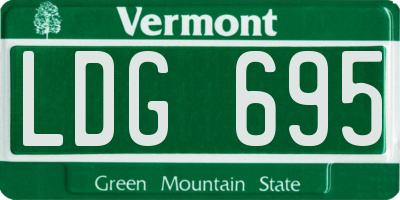 VT license plate LDG695