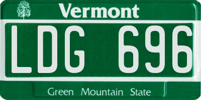 VT license plate LDG696
