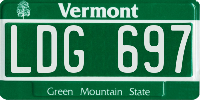 VT license plate LDG697