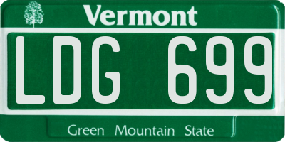 VT license plate LDG699