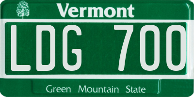 VT license plate LDG700