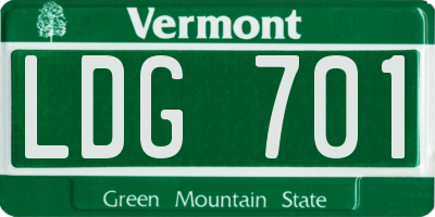 VT license plate LDG701