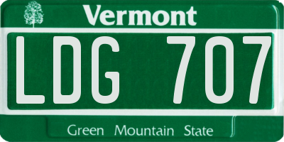 VT license plate LDG707