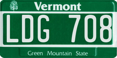 VT license plate LDG708