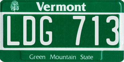 VT license plate LDG713
