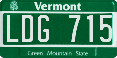 VT license plate LDG715