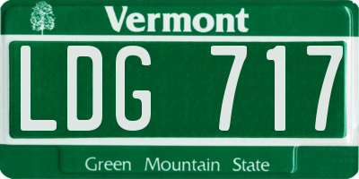 VT license plate LDG717