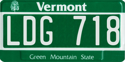 VT license plate LDG718