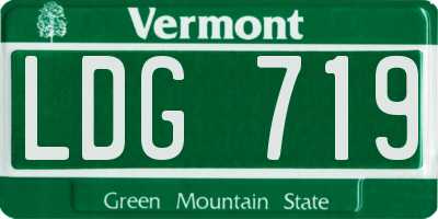 VT license plate LDG719