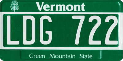 VT license plate LDG722