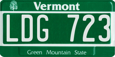 VT license plate LDG723