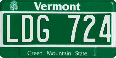VT license plate LDG724