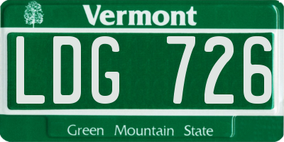 VT license plate LDG726