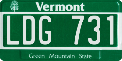 VT license plate LDG731