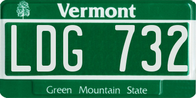 VT license plate LDG732