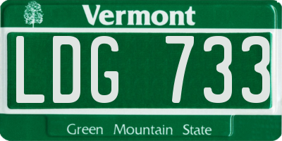 VT license plate LDG733