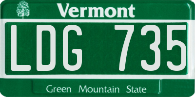 VT license plate LDG735