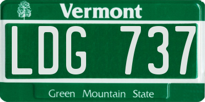 VT license plate LDG737