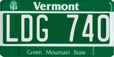 VT license plate LDG740