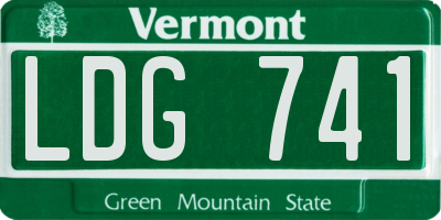 VT license plate LDG741