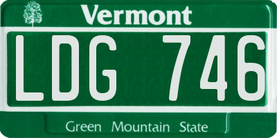 VT license plate LDG746