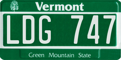 VT license plate LDG747
