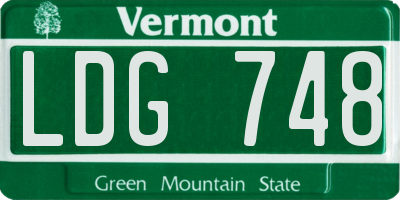 VT license plate LDG748