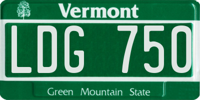 VT license plate LDG750