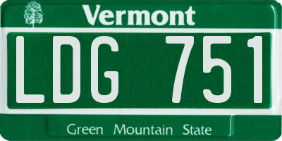 VT license plate LDG751