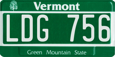 VT license plate LDG756