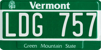 VT license plate LDG757