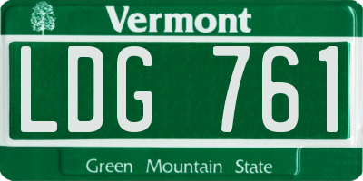 VT license plate LDG761