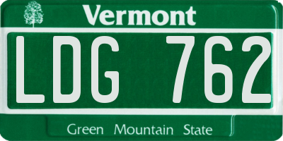 VT license plate LDG762