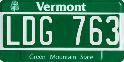 VT license plate LDG763